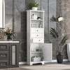Freestanding Storage Cabinet, MDF Floor Cabinet With 3 Drawers, 2 Open Storage Shelf And 1 Door - 2 of 4