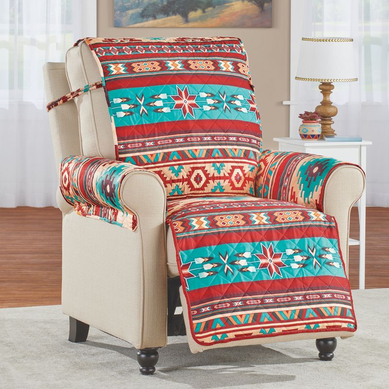Collections Etc Quilted Bold Southwest Design Furniture Cover, 2 of 3