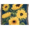 Manual Woodworks and Weavers Farmhouse Sunflower Throw Blanket – Blue Woven Tapestry with Zigzag Floral Pattern - 3 of 3
