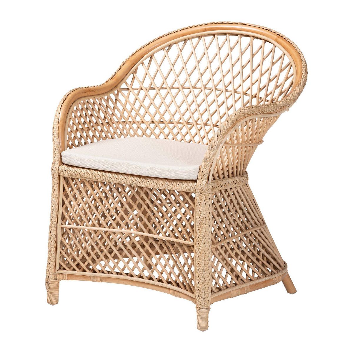 bali & pari Casilda Braided Rattan Arm Chair Natural - thumbnail 3