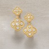 Ross-Simons 14kt 2-Tone Gold Clover Drop Earrings - 3 of 4