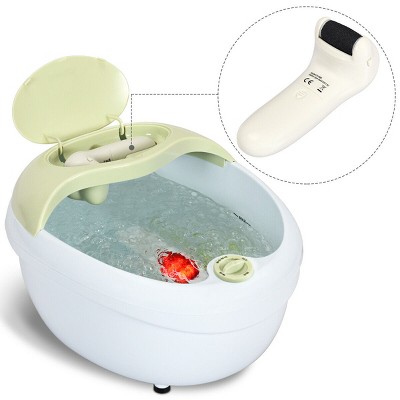 Foot Spa Bath Massager Bubble Vibration Red Light Rollers with Callous Remover