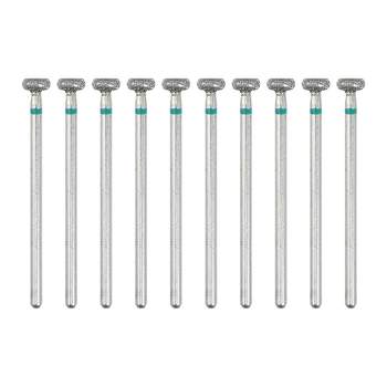Unique Bargains Emery Nail Drill Bits Set for Acrylic Nails 3/32 Inch Nail Art Tools 44.1mm Length Green 10 Pcs