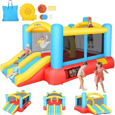 Probe Hues Inflatable Bounce House Kids Indoor Outdoor Playhouse with 2 Slides