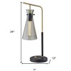 HomeRoots 24" Black and Gold Metal Desk Lamp With Light Gray Cone Shade - 3 of 3