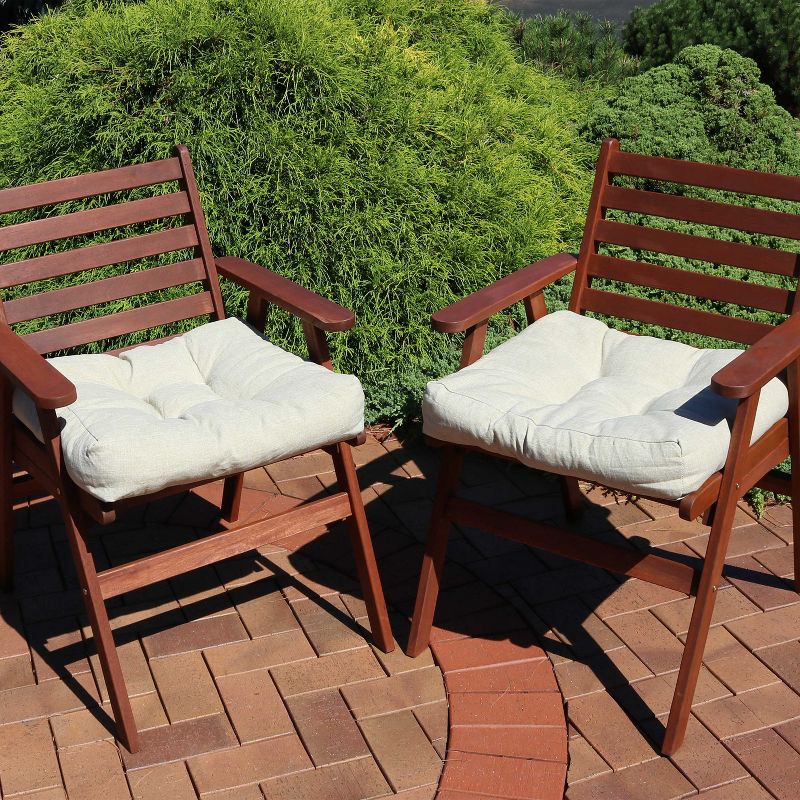 Sunnydaze Indoor/Outdoor Square Tufted Patio Chair Seat and Back Cushions - 20" - 2pk, 2 of 10
