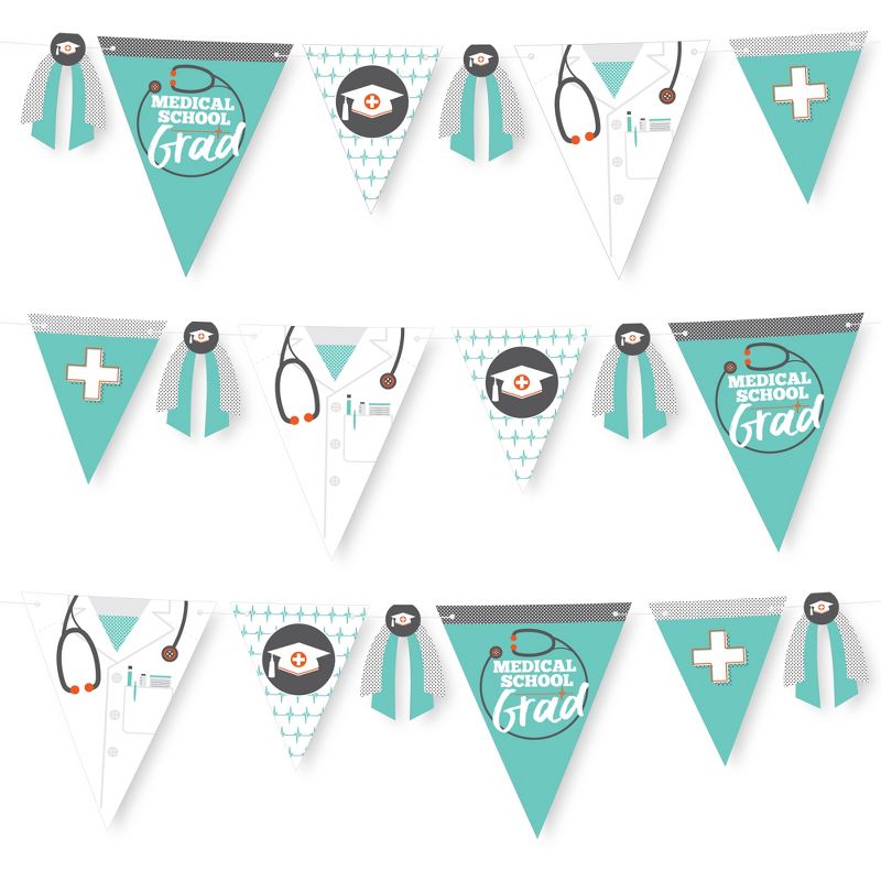 Big Dot of Happiness 30 Piece Medical School Graduation Party Pennant Triangle Banner, 1 of 9