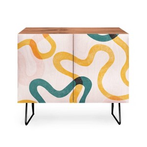 ThirtyOne Illustrations Streamers Black Legged Credenza - Deny Designs - 1 of 2