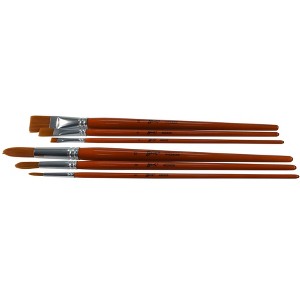 Sax Copper Acrylic Paint Brushes with Long Handles, Assorted Sizes, Set of 6 - 1 of 4