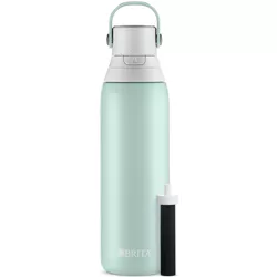 Brita 20oz Premium Double Wall Stainless Steel Insulated Filtered Water Bottle - Light Blue