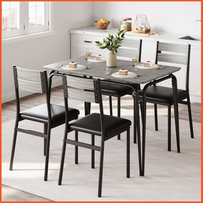 Dining Table for 4, Small Table and Chairs Set of 4, Square Dinette Set for 4