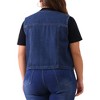 Agnes Orinda Women's Plus Size Sleeveless V Neck Button Down Casual Denim Vest - 4 of 4