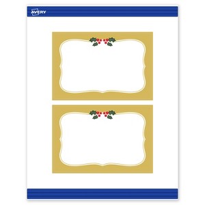 Avery Postcards, 4" x 6", Gold-Metallic Berries, Matte, 20ct - 1 of 4