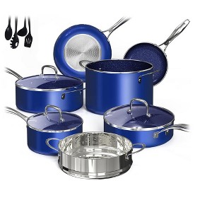 Itopfox Deluxe 14PC Healthy Pots and Pans Set with 9H Anti-Scratch Coating, 2-Layer Non-Stick Ceramic & PFAS Free, Even Induction Cooking, Cookware - 1 of 4