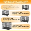 36 Inch Heavy Duty Dog Crate with 3 Doors, Escape-Proof Metal Kennel with Wheels & Removable Tray, Large Dog Cage for Medium & Large Dogs, Black - 3 of 4