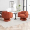 SEYNAR Modern Teddy Upholstered Fabric Round 360 Degree Swivel Accent Chair Set of 2 - 4 of 4