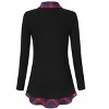 BLUEMING Womens Polo Shirts Color Block Faux Layering Shirts Plaid Shirts Teacher Shirts Everyday Tops - 2 of 4