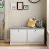 Shoe Cabinet with 2 Flip Drawers, Shoe Storage Bench with Seat Cushion for Entryway, Bedroom, Gray&White - 2 of 4