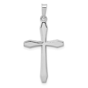 Black Bow Jewelry 14k White Gold Polished Cross Pendant, 17 x 34mm - 1 of 4