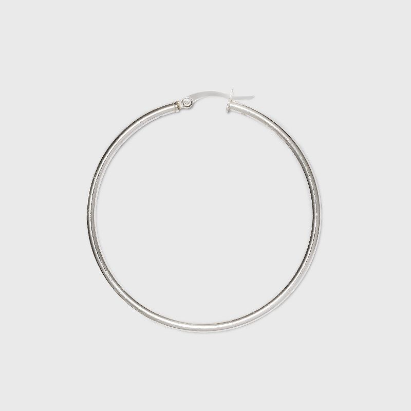 Sterling Silver Hoop Earring - Silver, 2 of 3