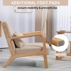 Grungis Linen Accent Chair with Solid Wood Armrest,Mid-Century Modern Arm Chair,29.5" W Accent Chair for Bedroom,Reading Room,Office - 4 of 4