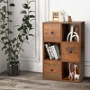Costway 6-Cube Bookcase Storage Organizer with 3 Open Cubes 3 Drawers for Home Office White/Brown - 4 of 4