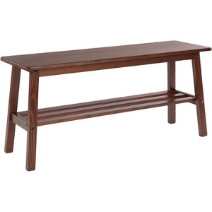 VINGLI Solid Wood Dining Bench 39" Wooden Bench for Entryway, Bedroom, with Shoe Rack Storage - 1 of 4