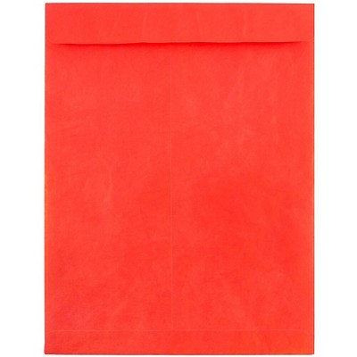 JAM Paper 10 x 13 Tyvek Tear-Proof Open End Catalog Envelopes Red V021383