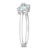 EVERLY JEWELRY | Sterling Silver 3/4 CT TGW Heart Aquamarine and Diamond Accent Bow Ring - 2 of 4