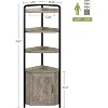 Acekool 70.9" Tall Corner Cabinet, Triangle Bookshelf with Adjustable Shelves, Hidden Storage and Plant Stand for Bedroom, Living Room, Office - 3 of 4