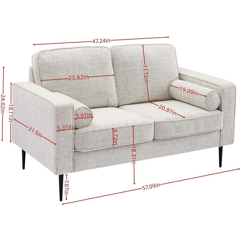 Upholstered 3 Seat/Loveseat/1 Seat/Ottoman Sofa Couches-ModernLuxe, 3 of 7