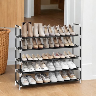 Modern 5-Tier Shoe Rack with Space-Saving Design and Easy Assembly - Ideal Shoe Storage Solution for Hallway Closets