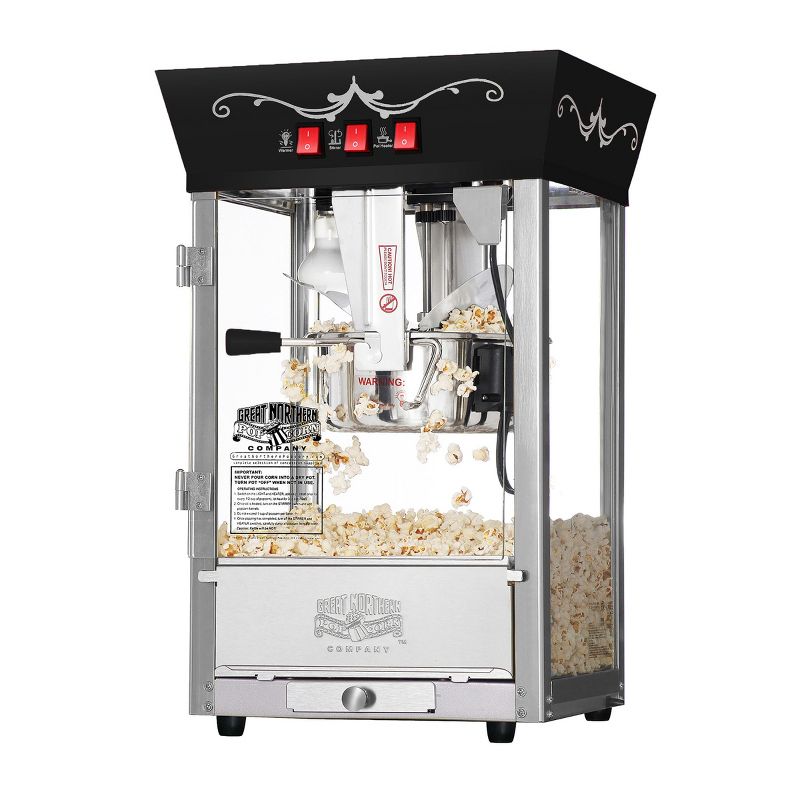 Great Nothern Popcorn 8 oz. Antique Style Movie Night Electric Countertop Popcorn Maker Machine - Black, 2 of 5
