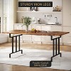 71 Inch Farmhouse Dining Table for 6-8 People, Mid-Century Modern Kitchen Table with Waterproof Surface, Sturdy Metal Legs, for Dining Room - 4 of 4
