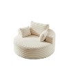 55'' Single Corduroy Sofa Chair, Modern Sleeper Lounge with Foam Cushion and Backrest Pillow for Living Room, Bedroom, or Projection Room - 4 of 4