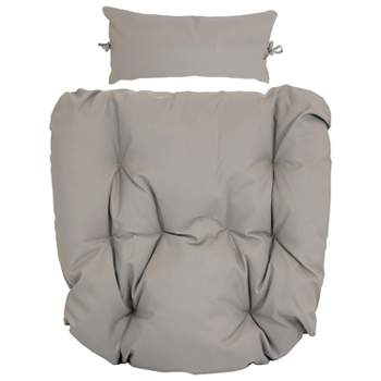 Sunnydaze Outdoor Replacement Cordelia Hanging Egg Chair Cushion and Headrest Pillow Set - 2pc