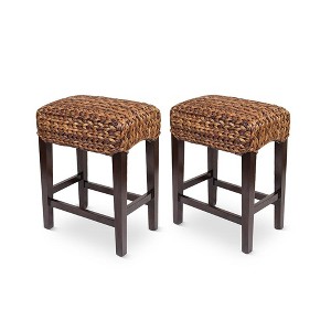 BirdRock Home Seagrass Backless Counter Stool - Espresso - 1 of 4