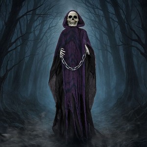 Karl Home 6ft Halloween Decorations Outdoor Animatronics Grim Reaper with Chain, - 1 of 4