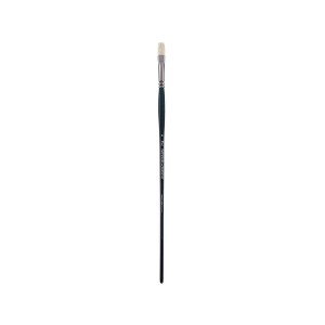 Creative Mark Imperial Professional Chungking Hog Bristle Brush - Flat, Handmade Long Handle Oil Paint Brushes for Artists, Nickel-Plated Brass - 1 of 4
