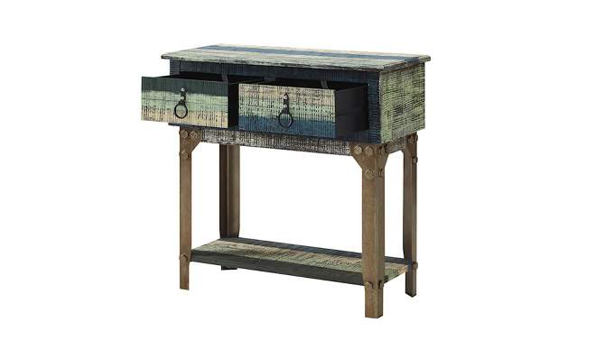 31.5&#34; Marley Rustic Industrial Small Console 2 Storage Drawers Multi Color Painted Finish - Powell, 2 of 9, play video