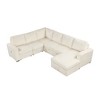 115.6" Oversized Corduroy U-Shaped Modular Sectional Sofa with Storage Chaise Lounge, USB Ports, and Pull-Out Bed - 4 of 4