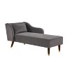 GDFStudio Huntington Modern 58.3" Rubber Wood and Velvet Upholstered Chaise Lounge - 4 of 4