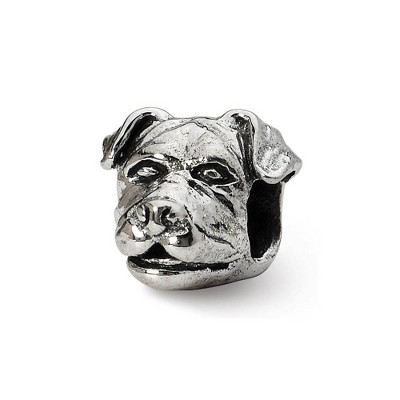 Black Bow Jewelry Sterling Silver Rottweiler Head Bead Charm