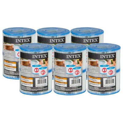 Intex 29001E PureSpa Type S1 Heavy Duty Easy Set Dacron Paper Hot Tub Spa Filter Replacement Cartridge for Various PureSpa Models