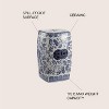 JONATHAN Y Floral Vine 18.5" Chinoiserie Ceramice Square Garden Stool, Blue/White - 3 of 4