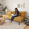 UNISOAR Sofa Bed Convertible 70 inch Solid Wood Couch for Living Room, Chenille Fabric, 2 Cushions, Gray/Orange/Black - 4 of 4