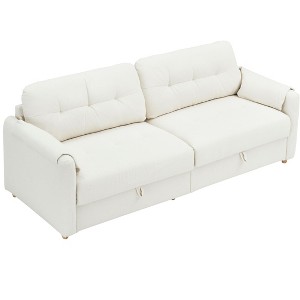 NicBex 79.5 Inch Storage Teddy Cotton Linen Sofa Couch with Metal Conical Long Legs for Living Room,Apartment,Bedroom - 1 of 4