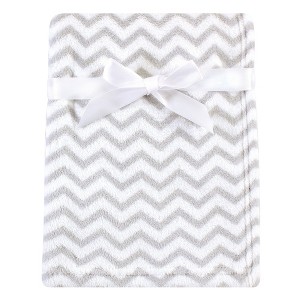 Luvable Friends Baby Coral Fleece Blanket, Gray Chevron, One Size - 1 of 2