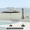 CAVINAS 10 FT Patio Umbrella with Push Button Tilt and Crank,Market Umbrella with 8 Sturdy Ribs for Backyard,Poolside,Deck, - 3 of 4
