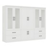 Keloyid White Wood 94.5 in. Armoire with 4 Drawers and 8 Doors - 2 of 4